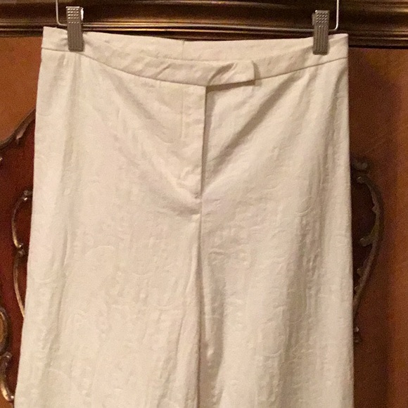 St. John Vintage Off White Paisley Pants - Picture 2 of 7